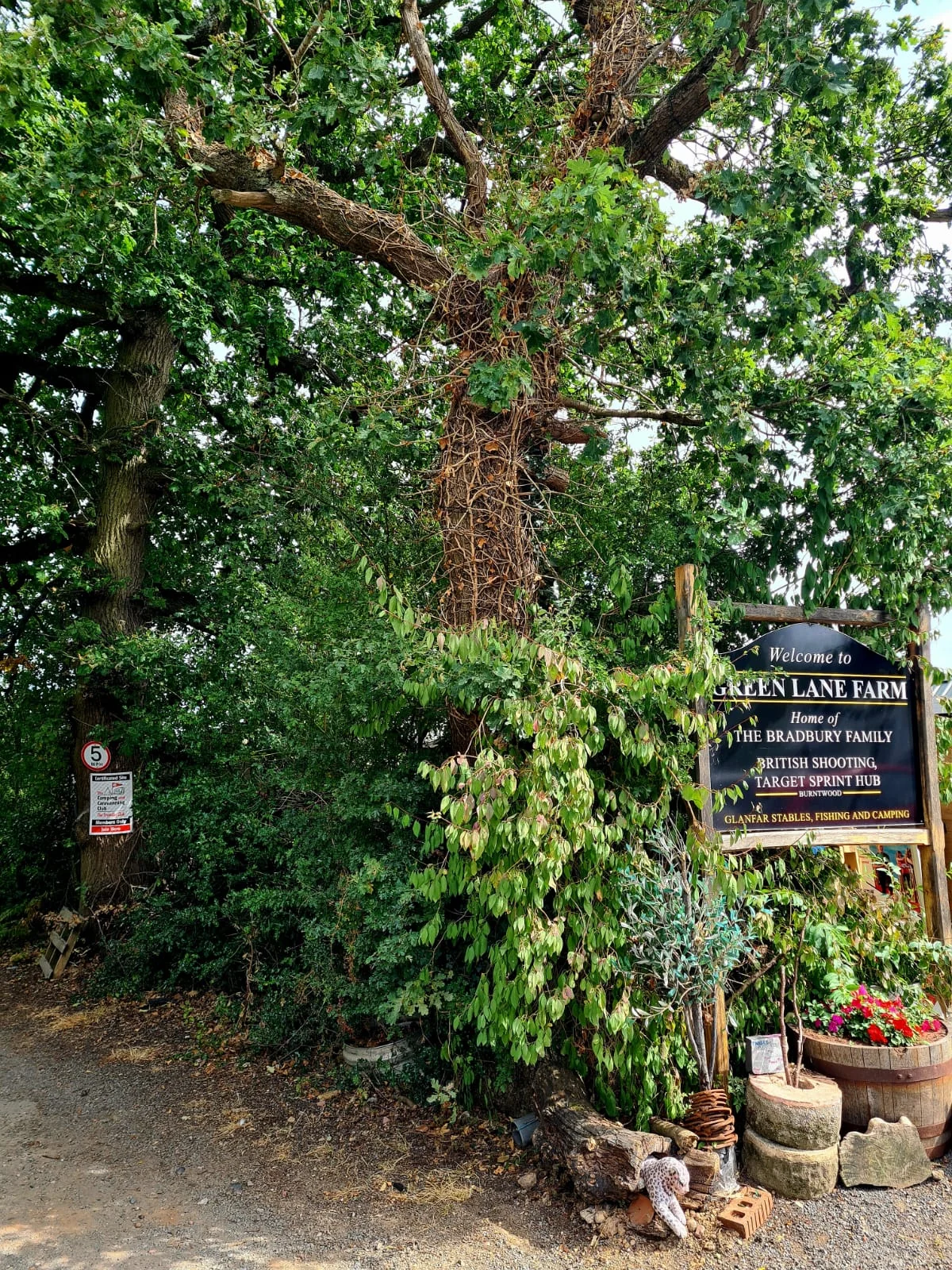 Green Lane Farm entrance and sign
