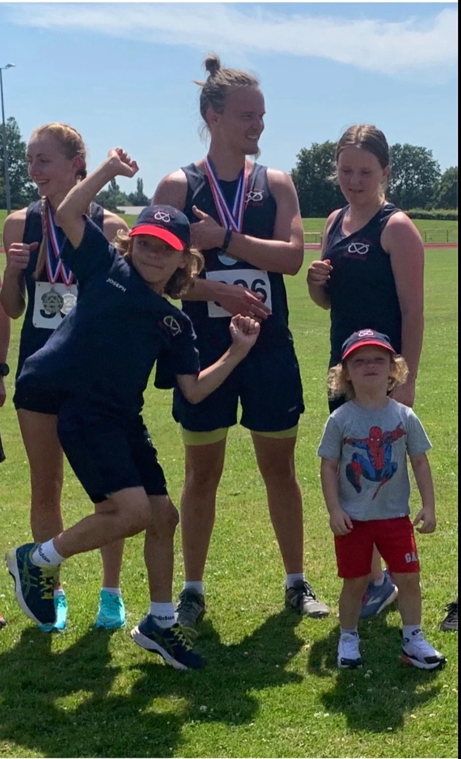 Young athletes at an outdoor sporting event