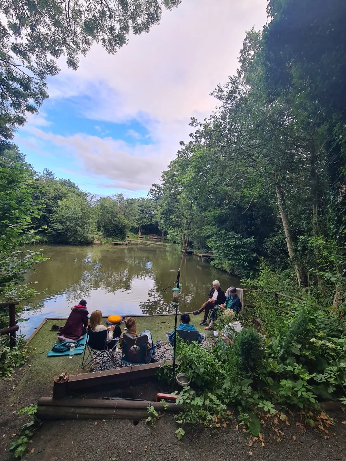 Anglers enjoying time together at Botts Pool