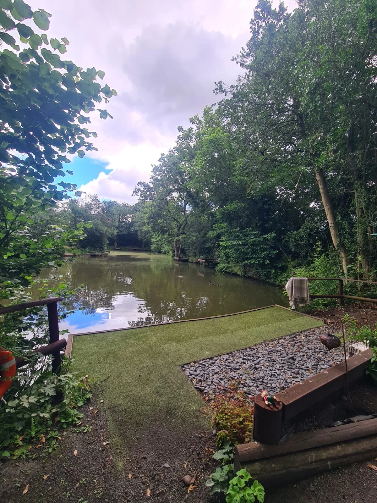 Fishing platform beside the water at Botts Pool